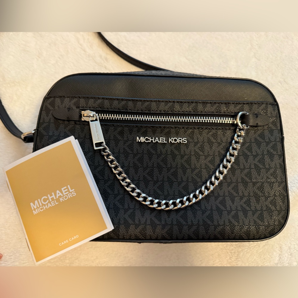 New Michael Kors jet set MK logo large crossbody bag